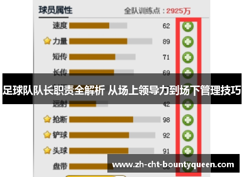 足球队队长职责全解析 从场上领导力到场下管理技巧 足球队队长职责全解析 从场上领导力到场下管理技巧